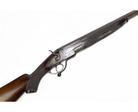 ***RFD BUYERS ONLY***An unusual best quality 12 bore single barrel underlever hammer gun, the 34" Damascus part octagonal bar