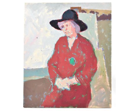 STANLEY DOBBIN (1932-2021); oil on canvas, portrait of a lady in a hat, 53cm x 45cm, unframed. (D)Provenance: from the estate