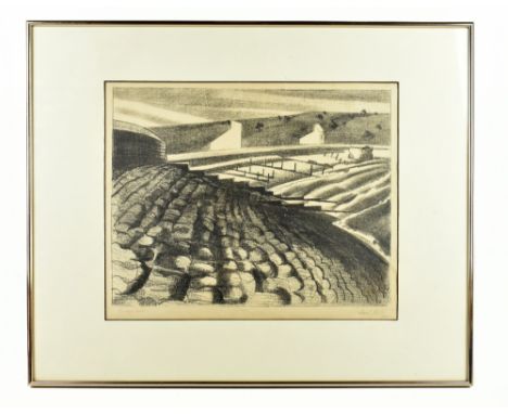 PAUL NASH (1889-1946); black and white lithograph, 'Strange Coast', signed and dated 1920, image 31 x 40.5cm, framed and glaz