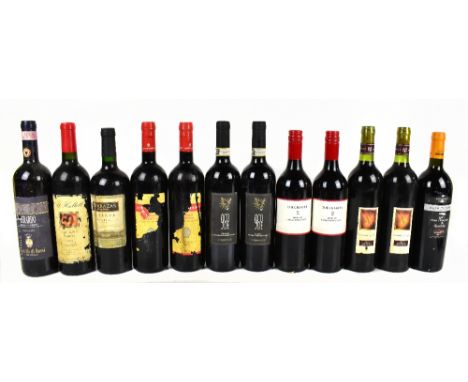 MIXED WORLD; twelve bottles of mixed red wine including two bottles of The Charter, Merlot, Limestone Coast 2009, 750ml, 14%,