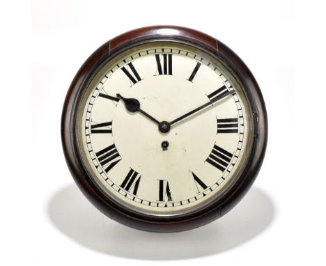 A late 19th century eight day wall timepiece, the dial with Roman numerals, diameter 37cm.Additional InformationGeneral light