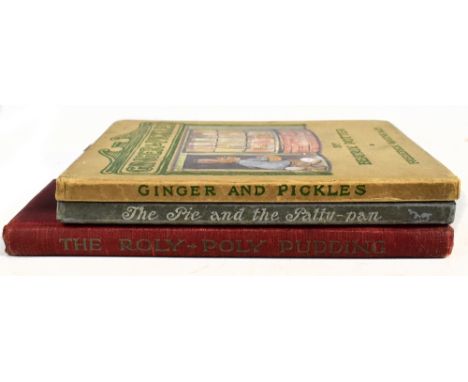 POTTER (B), THE ROLY-POLY PUDDING, first edition, with colour plates, text illustrations and blue cloth with mounted picture,