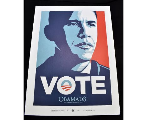 AFTER SHEPARD FAIREY; offset lithograph, 'Vote Obama '08', from the 'Art for Obama' Presidential Campaign fundraiser poster s