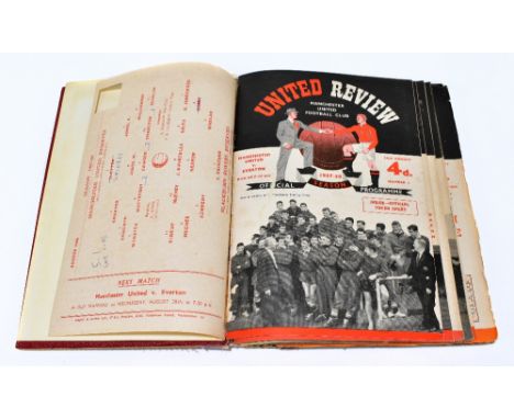 FOOTBALL, MANCHESTER UNITED; a quantity of programmes for the 1957/58 season comprising eighteen United Reviews, also Manches