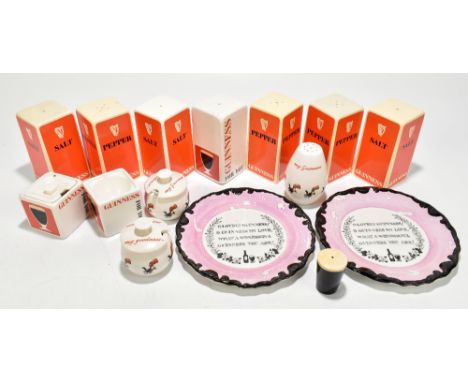 GUINNESS; a collection of assorted advertising ceramics including three-piece condiment set, a two-piece Carltonware condimen