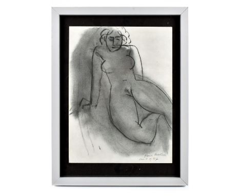 AFTER HENRI MATTISE; a black and white print, seated female nude, 33 x 25cm, framed and glazed.