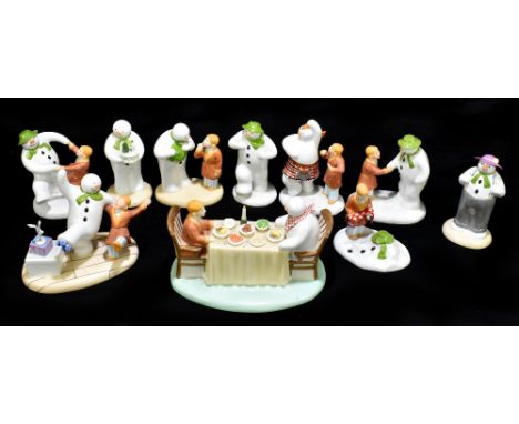 COALPORT; ten figures from 'The Snowman Collection', including 'The Story Ends', 'Dinner for Two', 'Treading the Boards', etc