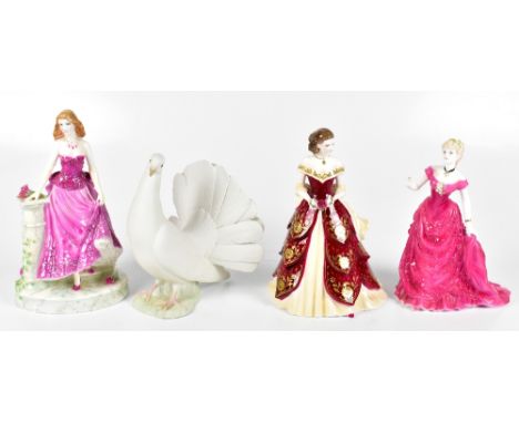 ROYAL WORCESTER; two figures comprising 'Midnight Rendezvous' and 'Scarlet' numbered 448-1000, also a Coalport figure 'White 