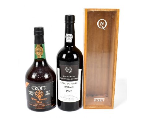 PORT; a single bottle of Vinho do Porto Vintage 1992, 75cl, 20%, together with a single bottle of Croft Fine Tawny Port, 26 2