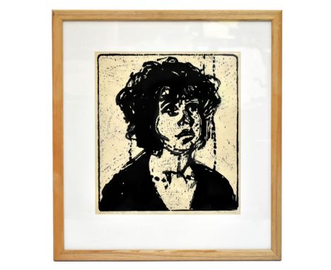 STANLEY DOBBIN (1932-2021); artist proof woodcut, “Girls Head I”, signed and titled in pencil, 45cm x 40cm, framed and glazed