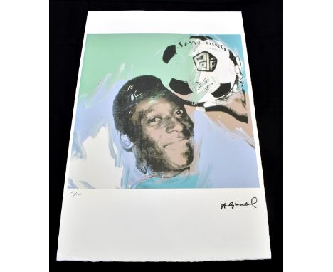 AFTER ANDY WARHOL; lithograph on wove arches paper, with deckled edges ‘Pele’ from the ‘Athletes series’ 1977, printed signat