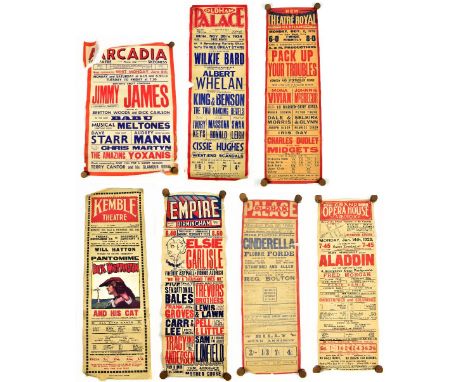 A collection of ten theatre playbills from the North West region, comprising Kemble Theatre with a production of 'Dick Whitti