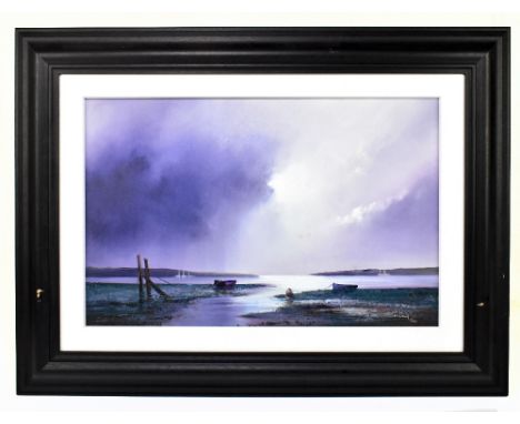 BARRY HILTON (born 1941); signed limited edition print, 'Violet Dawn', 3/195, 41.5 x 64cm, framed. (D)Additional InformationT