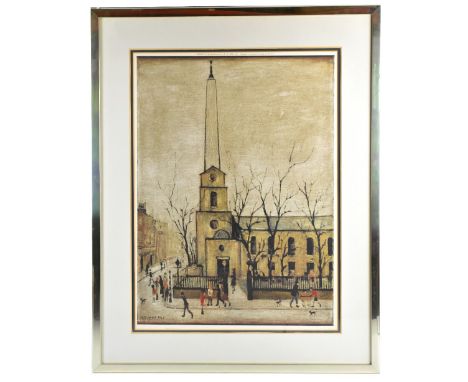 LAURENCE STEPHEN LOWRY RBA RA (1887-1976); pencil signed limited edition print 'St. Luke's Church', signed and numbered 532/8