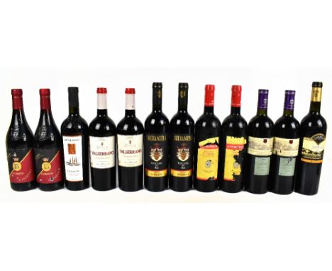 MIXED WORLD; twelve mixed bottles of red wine including two bottles of Estancia de Carrodilla Malbec, 2005, 75cl, 13%, etc (1