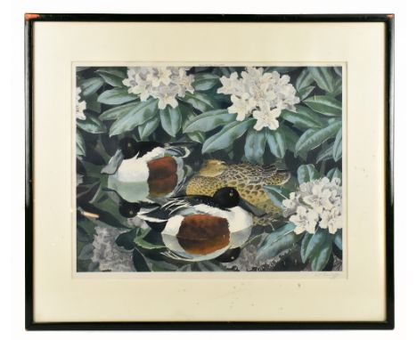 CHARLES FREDERICK TUNNICLIFFE OBE RA (1901-1979); a signed coloured print, ducks, printed under copyright by Stacey of London