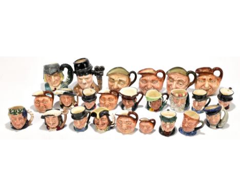 ROYAL DOULTON; twenty-four assorted medium and small sized character jugs, including 'John Barleycorn', 'Old Lad', 'Farmer Jo