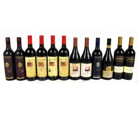 AUSTRALIA; twelve mixed bottles of red wine including four bottles of St Hallett Old Block Shiraz 1993, 750ml, 13.5%, etc (12