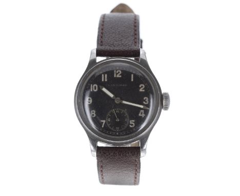 Longines Deutsches Heer (German Army) stainless steel gentleman's wristwatch, ref. 22209, no. 2999, circa 1940s, signed circu