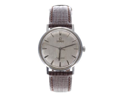 Omega Seamaster automatic stainless steel gentleman's wristwatch, circa 1960s, linen silvered dial with baton marker and swee