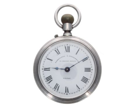 Silver (.930) pocket watch, unsigned gilt pin-pallet movement, the Roman numeral dial signed Parkinson & Frodsham, 4 Change A