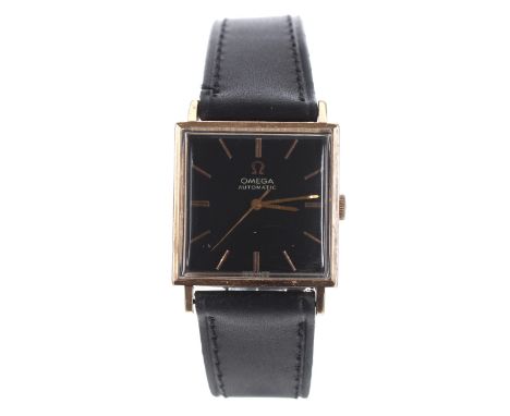 Omega automatic square cased gold plated and stainless steel gentleman's wristwatch, ref. 161.014, serial no. 22957xxx, circa