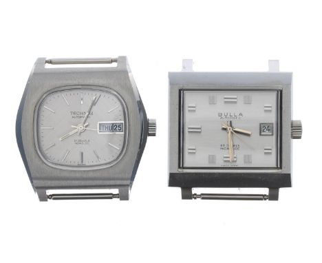 Technos automatic stainless steel gentleman's wristwatch, silvered dial with day/date apertures and centre seconds, 21 jewel,
