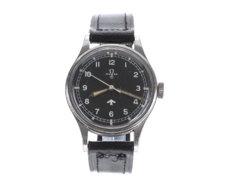 Omega British Military RAF issue pilot's stainless steel gentleman's wristwatch, ref. 2777-1, serial no. 1290xxxx, circa 1953