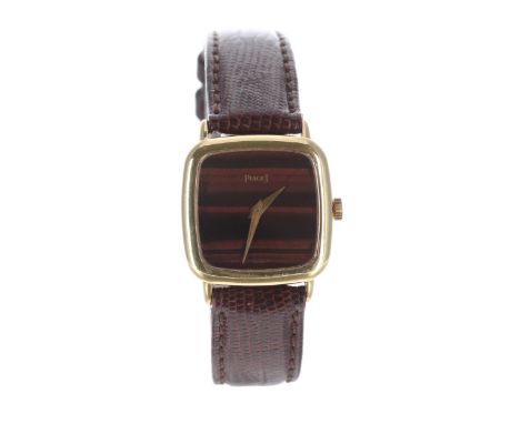 Piaget 18ct lady's wristwatch, ref. 9902, serial no. 236xxx, circa 1980s, signed tiger's eye dial with dauphine hands, manual