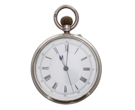 Late Victorian silver centre seconds lever pocket watch, Birmingham 1893, gilt frosted three quarter plate movement signed Br