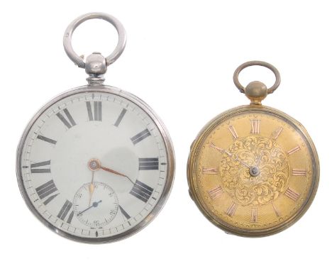 Silver fusee lever pocket watch for repair, London 1871, the movement signed Thos Parkin, Dodworth, no. 15610, 53mm; together