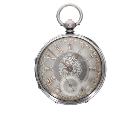 Victorian silver fusee lever pocket watch, Birmingham 1872, signed Cohen, Leeds, no. 3276, with dust cover, foliate engraved 