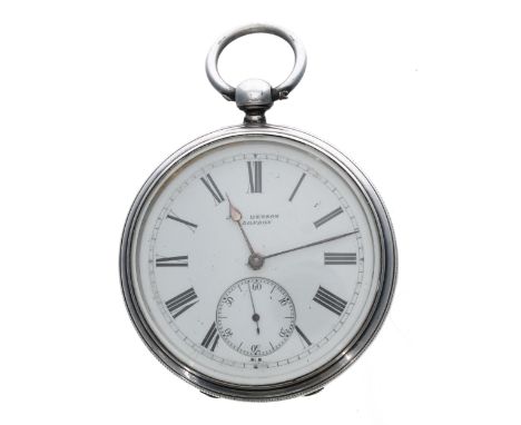 J.W. Benson silver fusee lever pocket watch, London 1885, 'The Ludgate Watch' three quarter plate movement, no. 26860, signed
