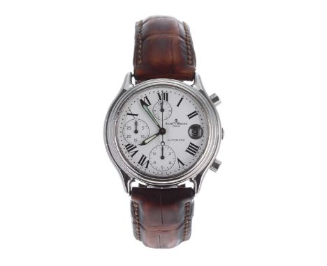 Baume & Mercier Baumatic chronograph automatic stainless steel gentleman's wristwatch, ref. MV040122, no. 2928xxx, circular w