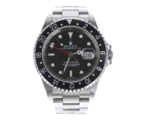 Rolex Oyster Perpetual Date GMT-Master II stainless steel gentleman's wristwatch, ref. 16710, serial. no. P576xxx, circa 2000