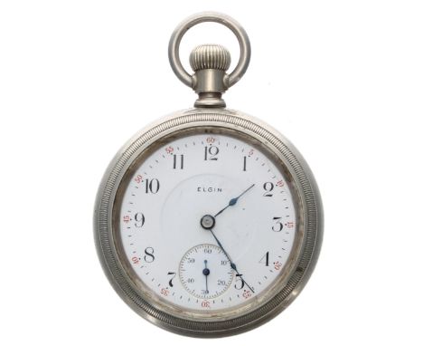 Elgin National Watch Co. nickel cased lever pocket watch, circa 1910, signed 17 jewel movement, no. 15672864 with compensated