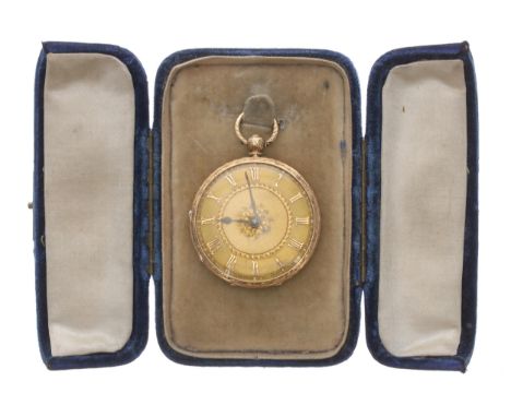 Small Victorian18ct fusee lever pocket watch, London 1865, the movement signed D. Ferris, Calne, no. 12788, with plain number