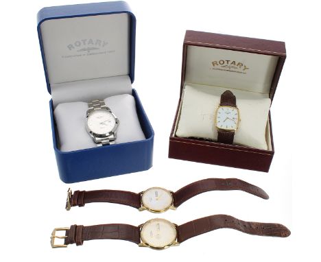 Four Rotary gentleman's wristwatches, two with boxes (4) 