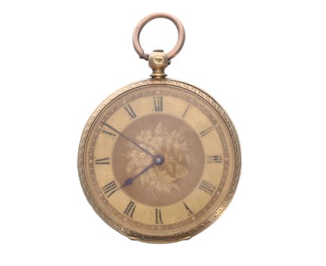 Swiss Dimier Freres & Cie 18k lever pocket watch, signed gilt frosted bar movement with compensated balance and regulator, 18