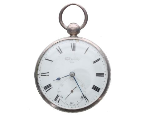 George IV silver fusee lever pocket watch, London 1827, the movement signed Jas Murray, Royal Exchange, London, no. 1352, wit