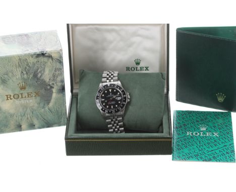Rolex Oyster Perpetual Date GMT-Master stainless steel gentleman's wristwatch, ref. 16750, serial no. 8655xxx, circa 1985, bl