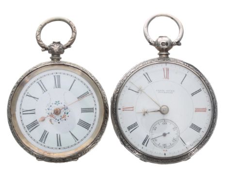 Small Victorian silver fusee lever pocket watch, London 1873, signed Jane Owen, Coventry, signed Roman numeral dial with subs