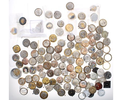 Quantity of mechanical, quartz and automatic wristwatch movements to include Omega, Junghans, Accurist, Rado, Avia, Trebex, M