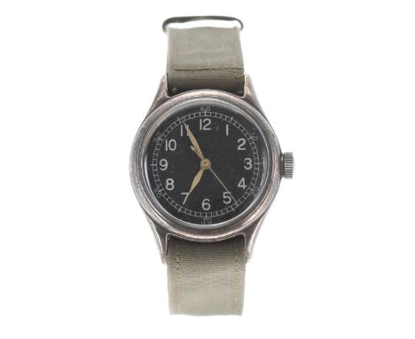 Bulova US Military type A-11 navigator's wristwatch, the black dial with Arabic numerals, luminous set hands and centre secon