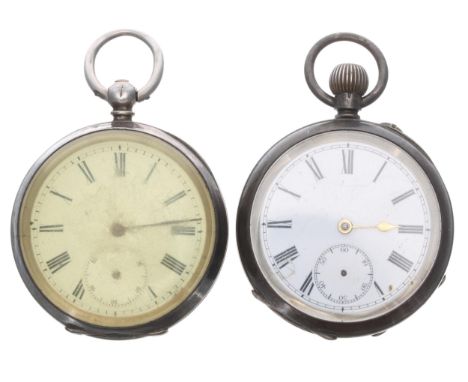 Continental silver (0.935) lever engine turned pocket watch, three quarter plate movement with compensated balance and regula