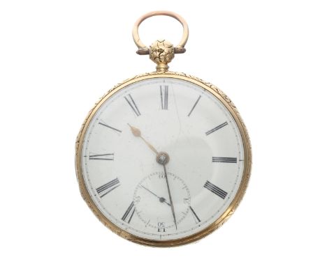 William IV 18ct fusee lever pocket watch, London 1836, the movement signed Will'm Mann, Glocester, no. 7506, with plain balan