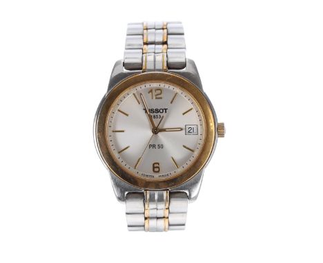 Tissot PR50 two-tone quartz gentleman's wristwatch, ref. J376/476K, 36mm-Movement - currently functioning.Dial - good.Glass -