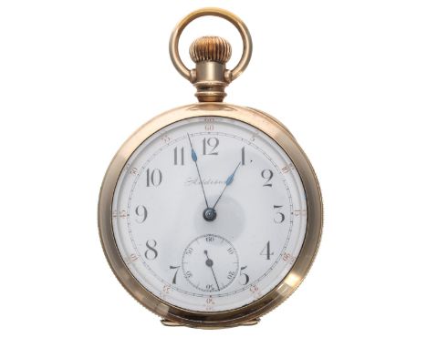 Addison duplex gold plated pocket watch, signed Patented gilt frosted three quarter plate movement, with compensated balance 