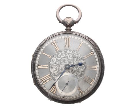 Victorian silver fusee lever pocket watch, London 1873, signed Samford, London, no. 60290, with dust cover, silver engraved f