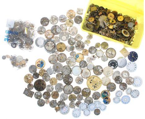 Quantity of wristwatch movements to include Tissot, Thos Russell &amp; Son, Buren Grand Prix, Longines, Cyma, Rone, Bentima, 